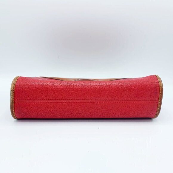 VINTAGE DOONEY & BOURKE RED BROWN PEBBLED LEATHER CROSSBODY PURSE! - Picture 6 of 8